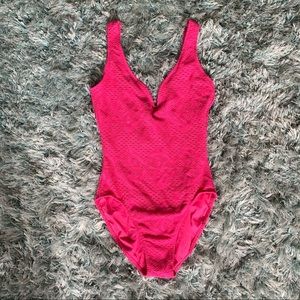 Hot Neon Pink One Piece Bathing Suit